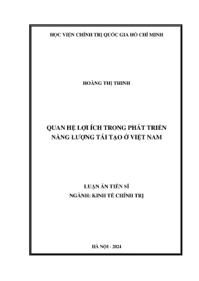 Lợi ích trong phát triển năng lượng tái tạo tại Việt Nam