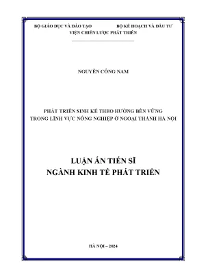 Phát triển sinh kế bền vững trong nông nghiệp ngoại