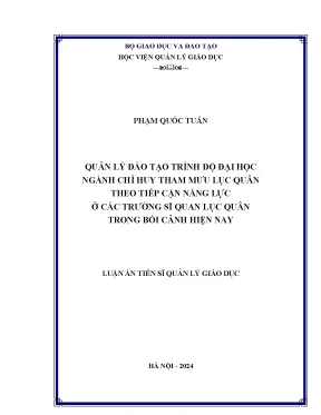 Nâng cao năng lực chỉ huy tham mưu lục quân trong đào 