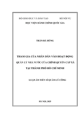 Quản lý công: Sự tham gia của người dân vào quản lý nhà