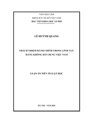 Trách Nhiệm Hành Chính Trong Hàng Không Dân Dụng Việt Nam