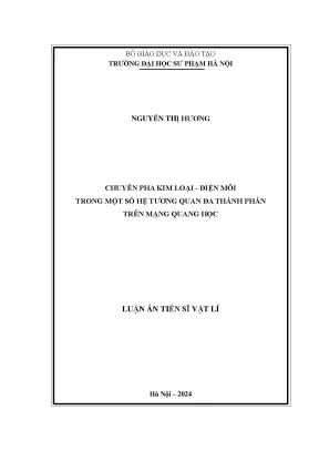 Nghiên cứu chuyển pha kim loại điện môi trong hệ tương 