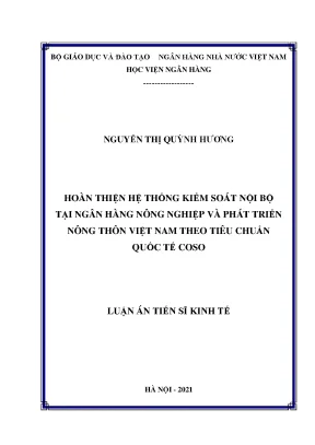 Cải thiện hệ thống kiểm soát nội bộ tại NHNoPTNT Việt 