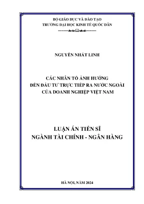 Nhân tố ảnh hưởng đến đầu tư trực tiếp ra nước ngoài của