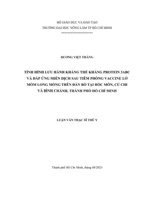 Nghiên cứu kháng thể 3abc và miễn dịch vaccine lở mồm 