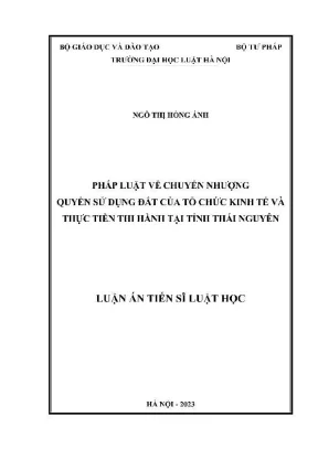 Luận án tiến sĩ luật học: Pháp luật chuyển nhượng quyền