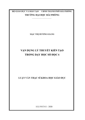 Phương pháp dạy học số học 6 theo lý thuyết kiến tạo