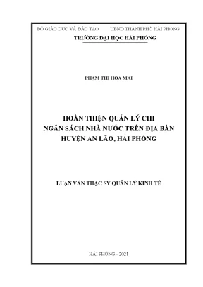 Nâng cao quản lý chi ngân sách nhà nước tại huyện An