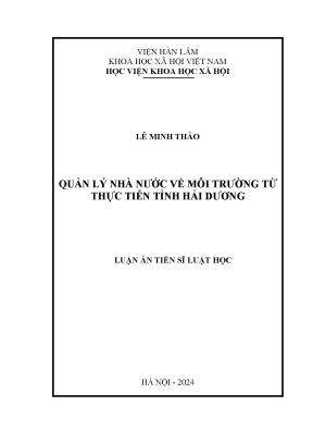Quản lý môi trường tại Hải Dương: Nghiên cứu từ thực tiễn