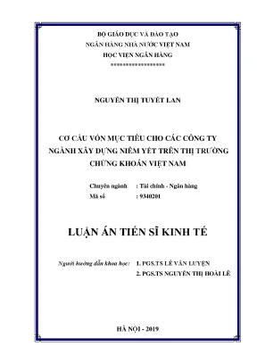 Cơ cấu vốn mục tiêu cho công ty xây dựng niêm yết tại 