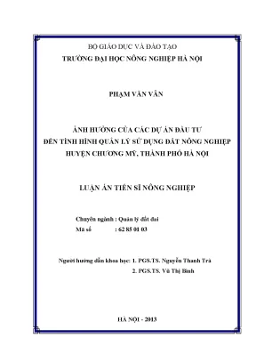 Ảnh hưởng của dự án đầu tư đến quản lý đất nông nghiệp 