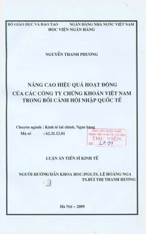Nâng cao hiệu quả hoạt động công ty chứng khoán Việt Nam 