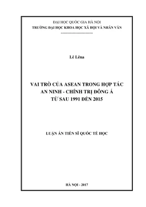 Vai trò của ASEAN trong hợp tác an ninh chính trị Đông Á