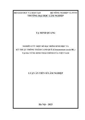 Nghiên cứu sinh học và kỹ thuật trồng quế Cinnamomum 