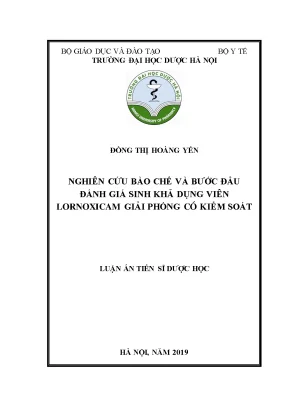 Nghiên cứu bào chế và đánh giá sinh khả dụng viên 