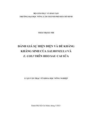 Đánh giá kháng sinh của Salmonella và E. coli trên heo
