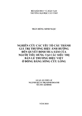 Nghiên cứu ảnh hưởng của giá trị thương hiệu đến quyết