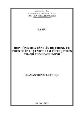 Hợp đồng mua bán căn hộ chung cư theo pháp luật Việt Nam