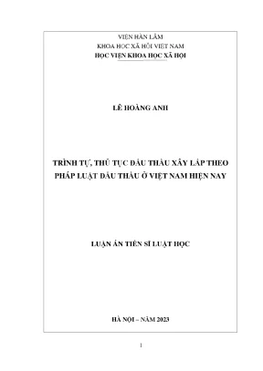 Thủ tục đấu thầu xây lắp theo pháp luật Việt Nam 2023