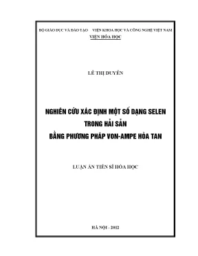 Nghiên cứu xác định selen trong hải sản bằng phương pháp 