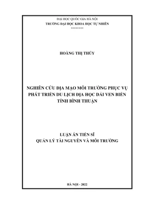 Nghiên cứu địa mạo môi trường phục vụ phát triển du lịch