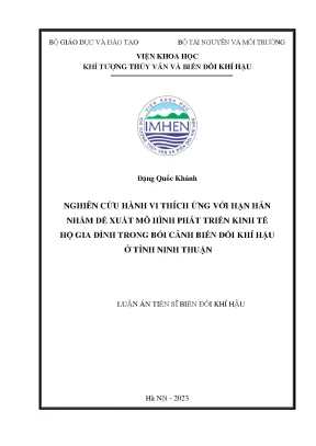 Mô Hình Phát Triển Kinh Tế Hộ Gia Đình Ứng Phó Hạn Hán 