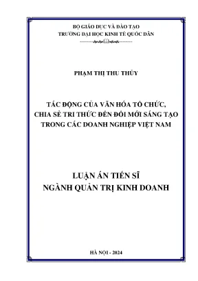 Tác động của văn hóa tổ chức chia sẻ tri thức đến đổi