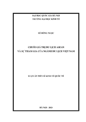 Chuỗi Giá Trị Du Lịch ASEAN và Vai Trò Của Ngành Du Lịch