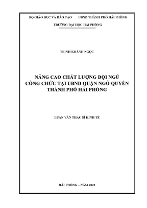 Nâng cao chất lượng đội ngũ công chức tại UBND quận Ngô