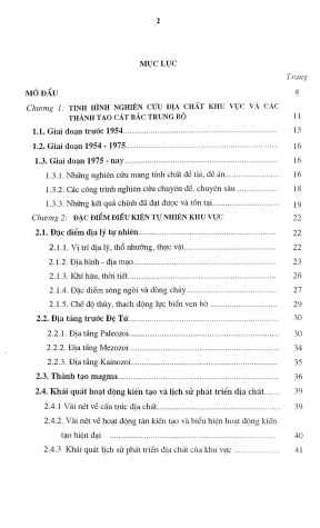 Nghiên cứu trầm tích và tiến hoá cát dải ven biển Bắc 