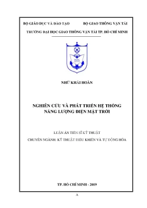 Nghiên cứu và phát triển hệ thống năng lượng điện mặt