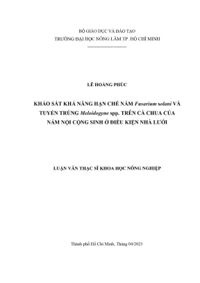 Khả năng hạn chế nấm Fusarium solani và tuyến trùng 