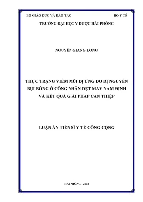 Giải pháp can thiệp viêm mũi dị ứng do bụi bông ở công 