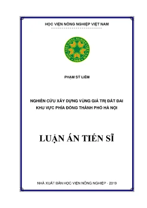 Nghiên cứu giá trị đất đai khu vực phía đông Hà Nội