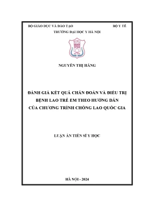 Đánh giá chẩn đoán và điều trị bệnh lao trẻ em theo 