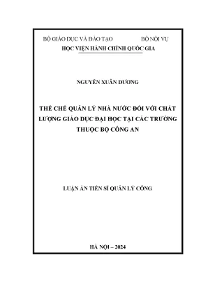 Quản lý nhà nước và chất lượng giáo dục đại học tại