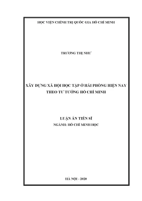 Xây Dựng Xã Hội Học Tập Ở Hải Phòng Theo Tư Tưởng Hồ Chí 