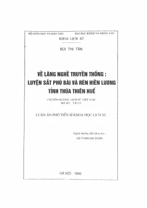 Nghiên cứu về làng nghề luyện sắt Phú Bài và rèn Hiền