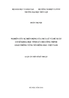 Nghiên cứu mưa lũ và tính toán lũ cho giao thông vùng 