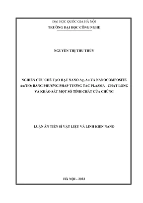 Nghiên cứu chế tạo hạt nano Ag, Au và nanocomposite Au