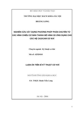 Phương Pháp Chuyển Đổi Hình Chiếu Cơ Bản Sang Mô Hình 3D
