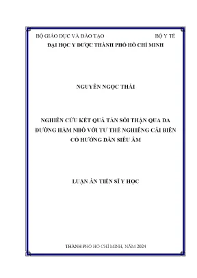 Nghiên cứu tán sỏi thận qua da với tư thế nghiêng cải 