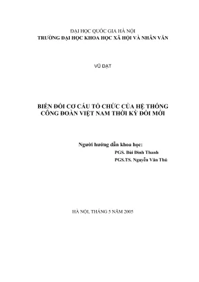Biến Đổi Cơ Cấu Tổ Chức Công Đoàn Việt Nam Thời Kỳ Đổi Mới