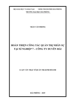 Cải thiện quản trị nhân sự tại xí nghiệp 7 công ty Duyên Hải