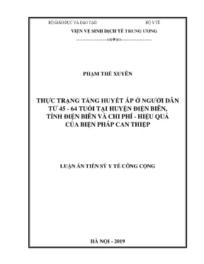 Tăng huyết áp ở người từ 45-64 tuổi tại Điện Biên: Thực 