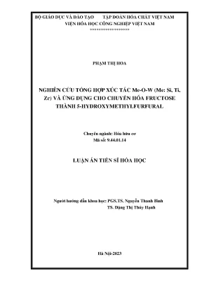 Nghiên cứu xúc tác me o w me si ti zr trong chuyển hóa