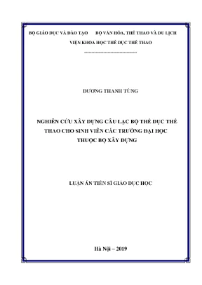 Xây dựng câu lạc bộ thể dục thể thao cho sinh viên đại 