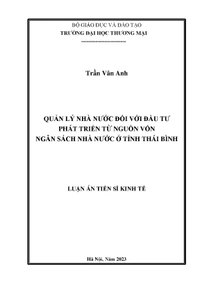 Quản lý đầu tư phát triển từ ngân sách nhà nước tại Thái