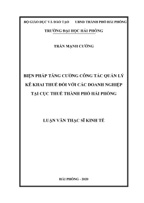 Biện pháp nâng cao quản lý kê khai thuế cho doanh nghiệp
