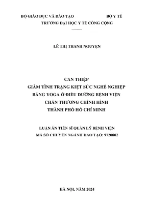 Giảm kiệt sức nghề nghiệp cho điều dưỡng bằng yoga tại 